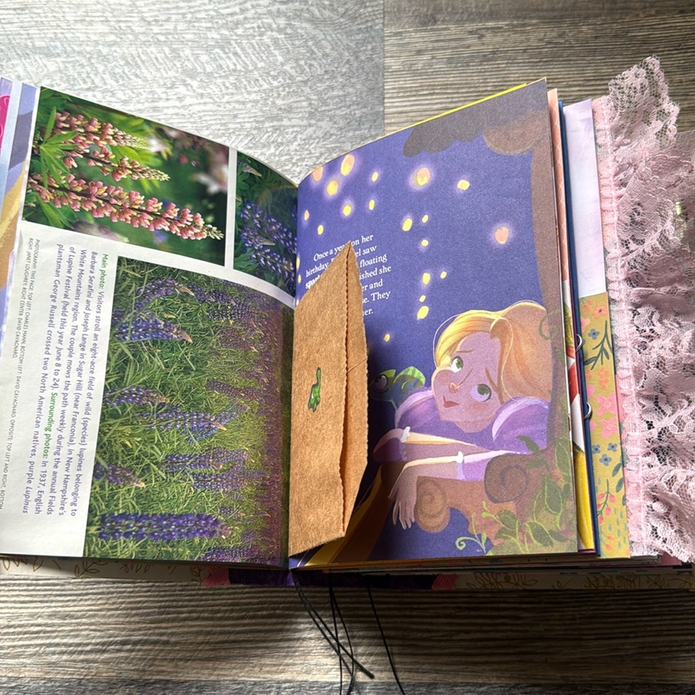 Disney Tangled Little Golden Book Junk Journal Rapunzel Handmade Gift - Picture 5 of 17